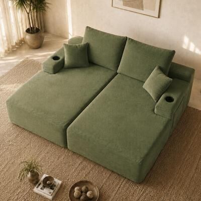 Dovelina NEW1-69 Cloud Sectional Couch L-Shape Chaise with R-Shape Chaise with Deep Seat and