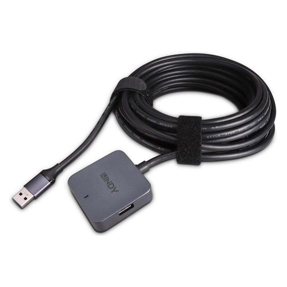 Lindy 5m USB 3.0 Hub, 4 Ports 5m Verlängerung für 2 USB Typ C und 2 USB Typ A Geräte (USB-A, 4 Ports) (43388)