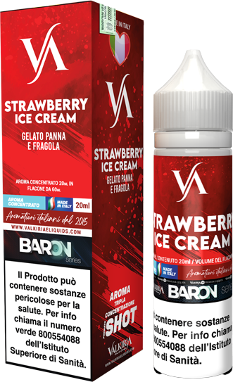 Valkiria Strawberry Ice Cream Liquido Shot 20ml Gelato Fragola Panna Ghiaccio