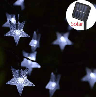 Inspire Curations Solar Star String Lights Waterproof 8 Mode Outdoor Fairy Lights star White 7m 50leds