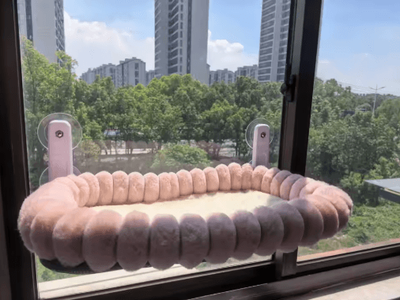 Inspire Picks Foldable Window Cat Hammock For Sunbathing & Elevated Relaxation pink