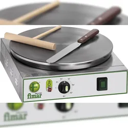 FIMAR einzelner Edelstahl-Crepes-Kocher Modell CRP4 mit rutschfester Gusseisenplatte ø 40 cm