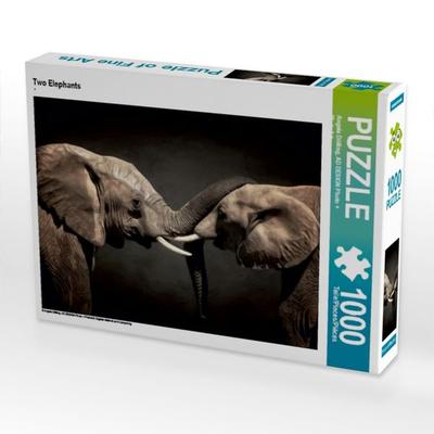 CALVENDO Puzzle Two Elephants | 1000 Teile Lege-Größe 64x48cm Foto-Puzzle für glückliche Stunden