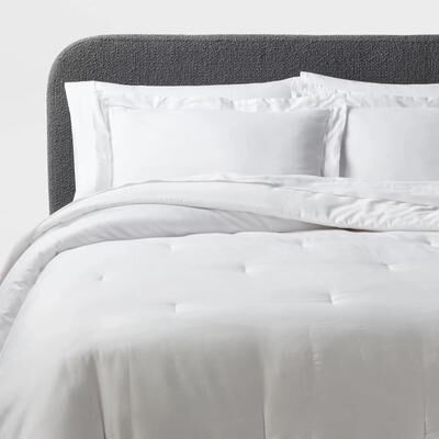 All Categories Goods Full Queen Threshold Duvet Cover Set, Cotton Sateen, White Gray Embroidered Bedding Full Queen Threshold Duvet Cover Set, Cotton Sateen, White Gray Embroidered Bedding