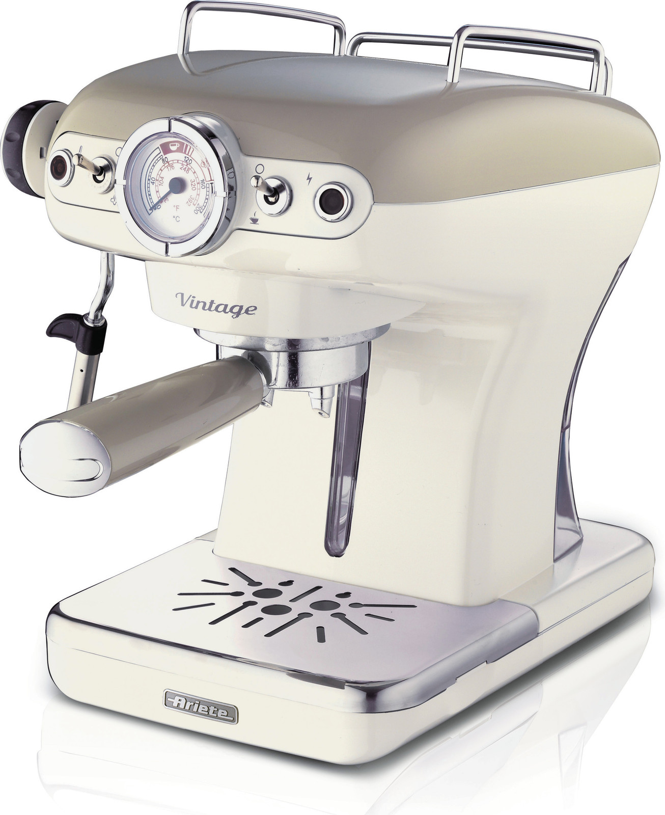 Ariete Espressomachine met filterhouder, vintage, crèmekleur