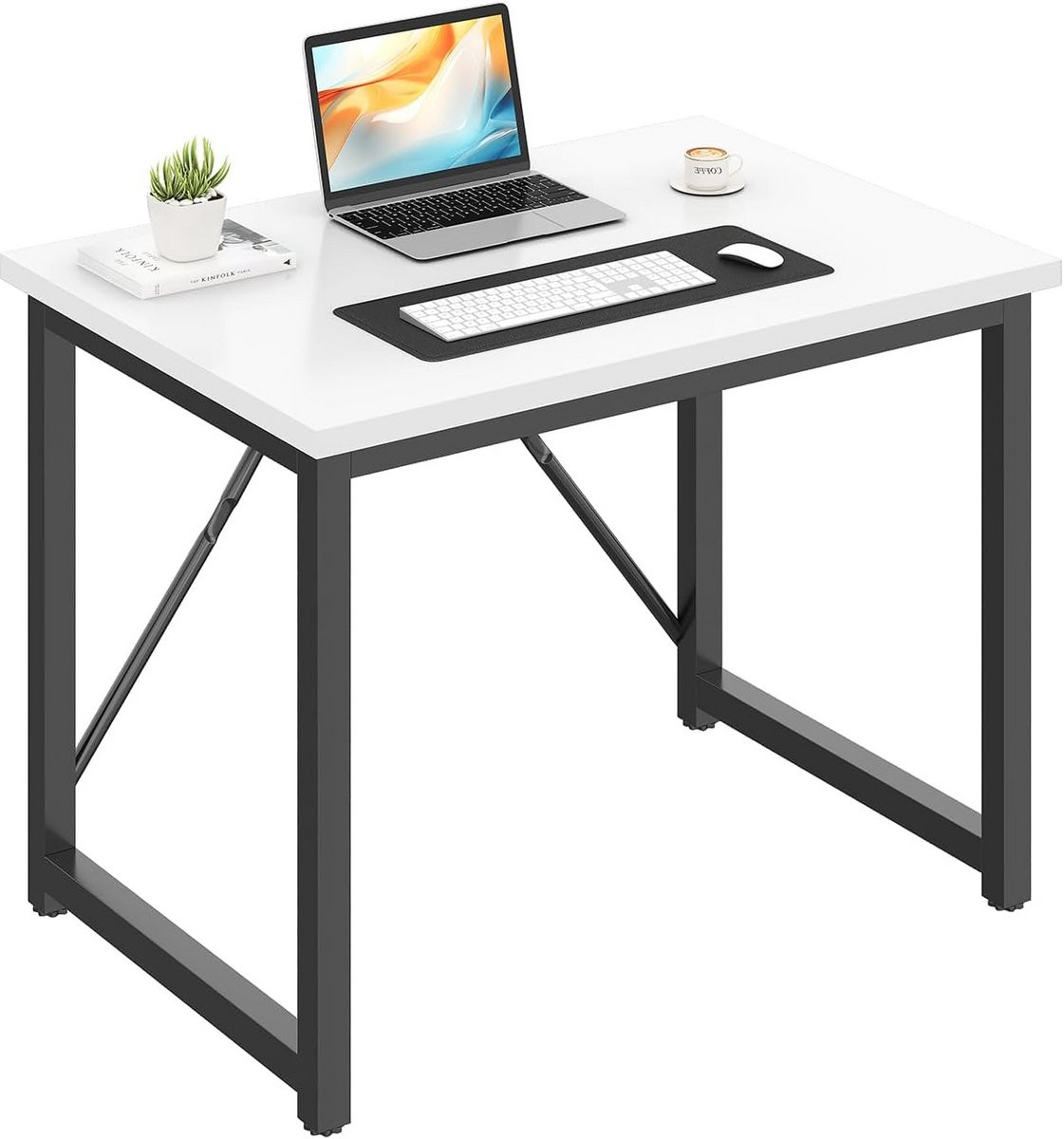 Compact bureau voor studie en thuiswerk, Wit, B: 80 cm, D: 50 cm
