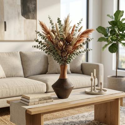 Sagebrook Home Kenai Wood And Metal Vase, Novelty