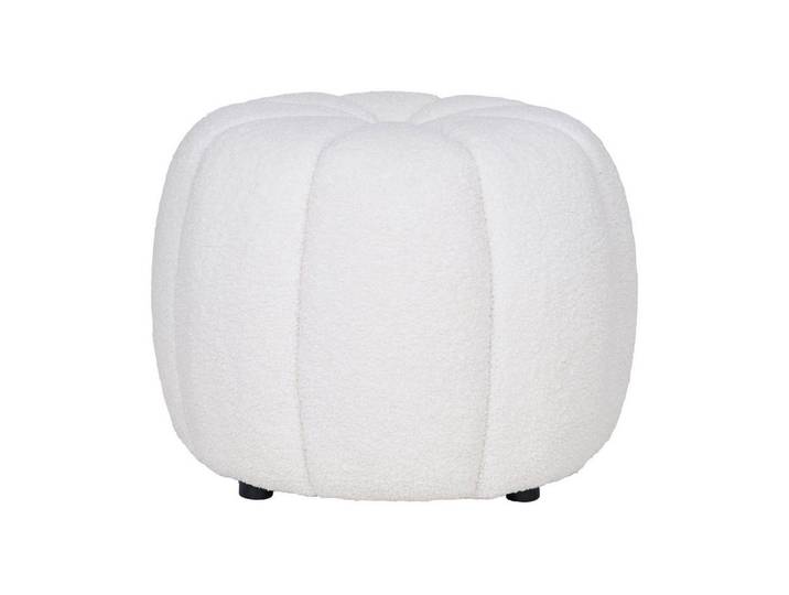 tinkaro Sitzhocker Puffer Paisley Pouf ø48x38 cm Off-White (1 St), Bequemer Hocker mit Schaumstofffüllung für verschiedene Wohnräume