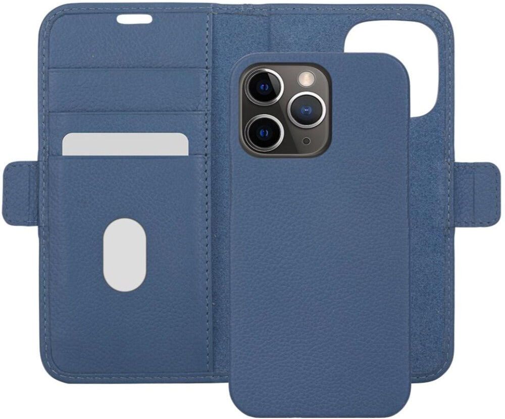 iPhone 13 Pro dbramante1928 New York Magnetisk Ægte Læder Flip Cover m. Pung - Ultra-marine Blue