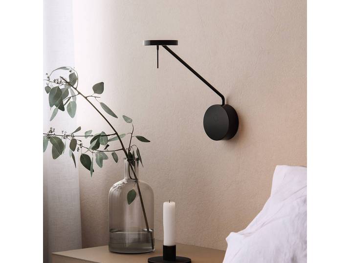LEDS-C4 Wandleuchte Invisible, dimmbar, schwarz, für Arbeitszimmer / Büro, Metall, Modern
