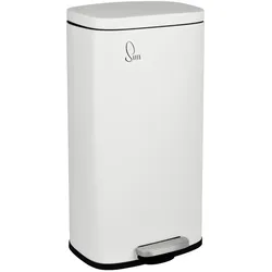 SVITA TQ30 Mülleimer weiß 30L Treteimer Abfallbehälter Softclose Deckel