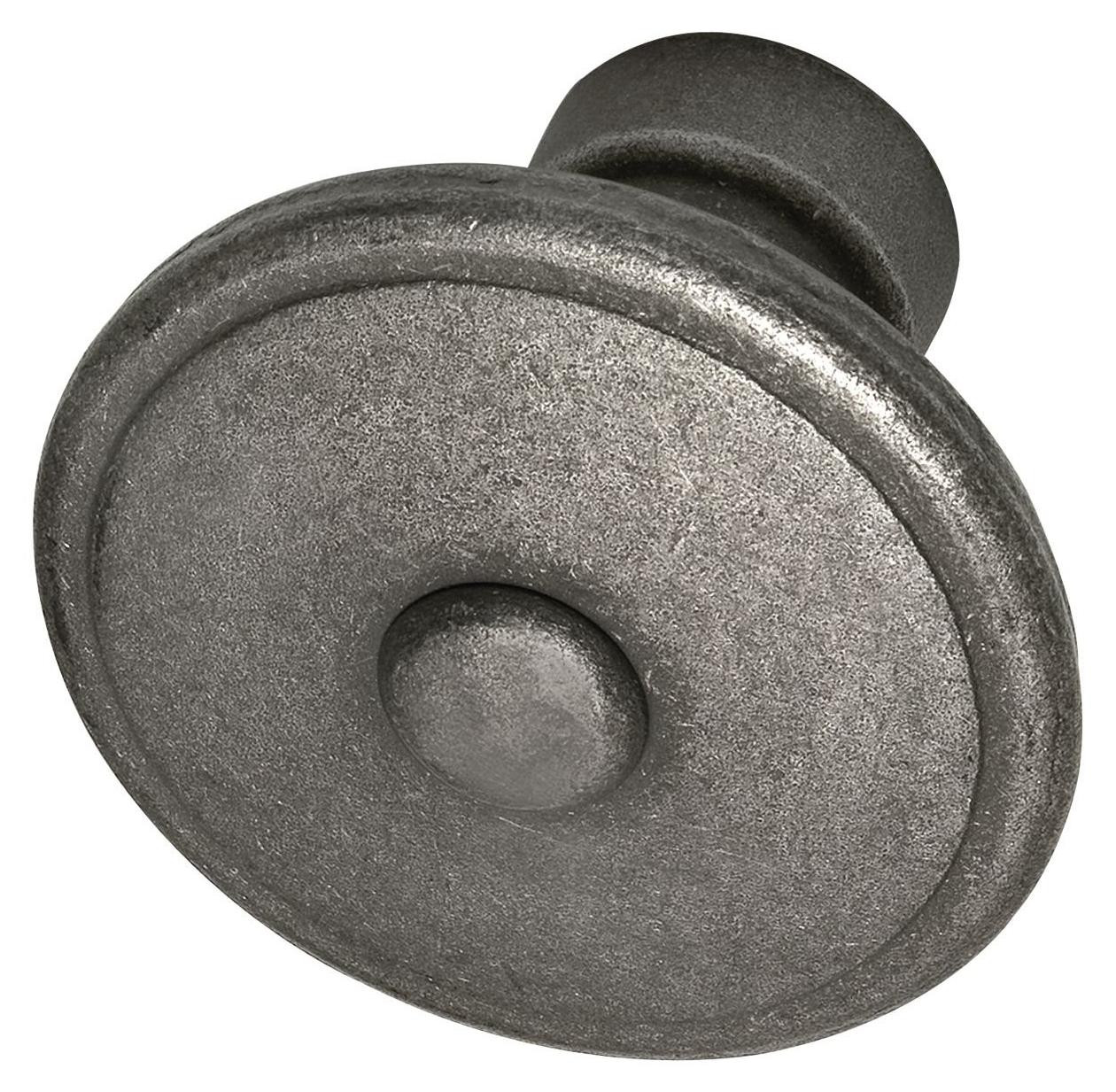 Dripio Deurklink Gröden, rond, vast, diameter 60 mm, smeedijzer, verzinkt, gepatiniseerd, zilverkleurig