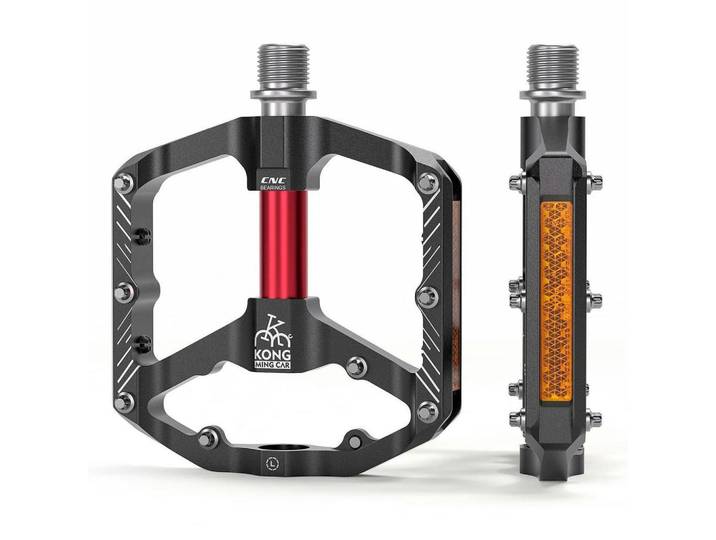 Fahrradpedale Plattformpedale mit Reflektoren Schwarz, Metall, 9.8x2x11.7 cm, Freizeit & Co, Sport & Fitness, Fahrräder, Fahrradzubehör