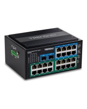 TRENDnet 26-Port Hardened Industrial Gigabit PoE+ DIN-Rail Switch Power over Ethernet (TI-PG262)