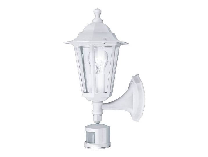 home24 Wandlamp Laterna met sensor 17 x 36 x 22cm wit/wit