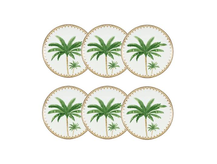 Lot De 6 Assiettes Plates En Porcelaine\, Atlas