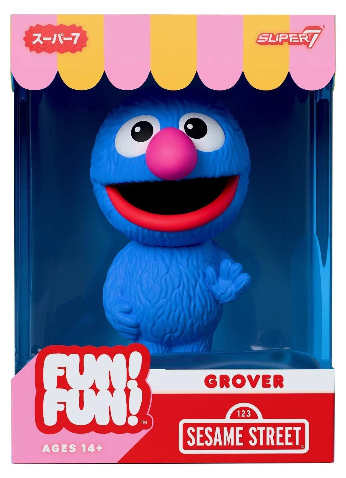 Super7 Sesamstraat Plezier! Plezier! Serie 01 - Grover, 18 cm
