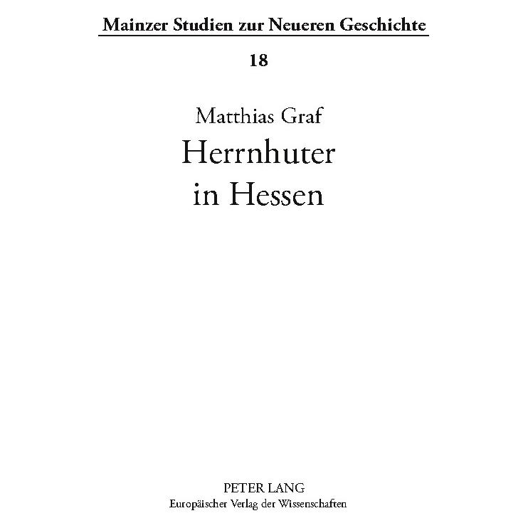 Peter Lang Herrnhuter in Hessen (Deutsch, Softcover, Matthias Graf) (35141895)