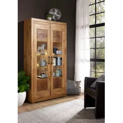 G+K Vitrine Fort Worth Holz Braun Wildeiche