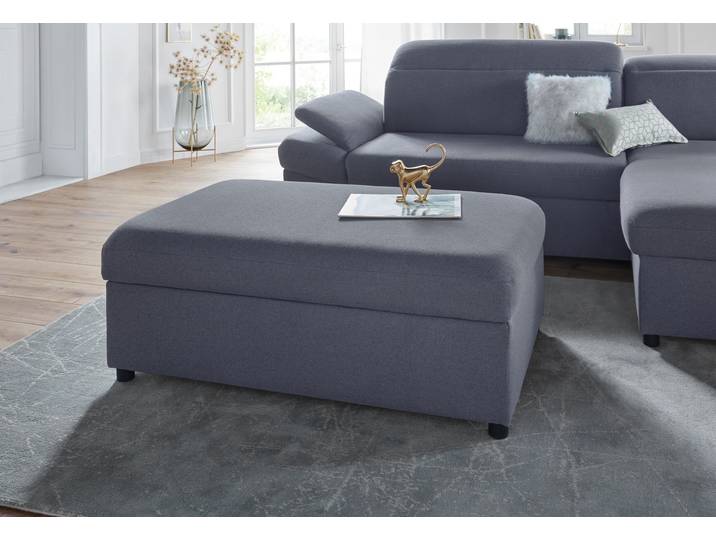 Hocker EXXPO - SOFA FASHION Kyoto Bankhocker mit Staufach unter der Sitzfläche , grau, B:116cm H:45cm T:70cm, Hocker, Hocker