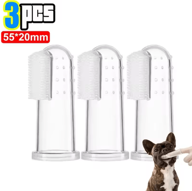 Inspire Picks Silicone Pet Finger Toothbrush Soft Dog Finger Toothbrush For Gentle Teeth Cleaning & Fresh Breath 3pcs no Box