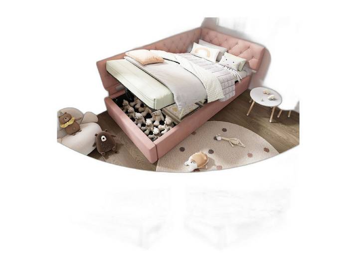 SIKAINI Daybett Daybett, 90x190 cm, in Rosa, aus Samt (set, 1 tlg), Bettgestell mit Lattenrost