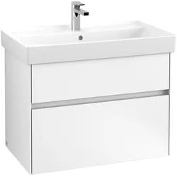 Villeroy & Boch Waschbeckenunterschrank Collaro C01000, Eckig White Matt, 754x546x444mm, mit SoftClosing, 2 Auszügen und Glasabtrennungen