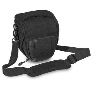 Pedea Kameratasche FASHION Gr. M, aus Polyester, schwarz, mit Schultergurt, wasserabweisend, für DSLR- und Systemkameras