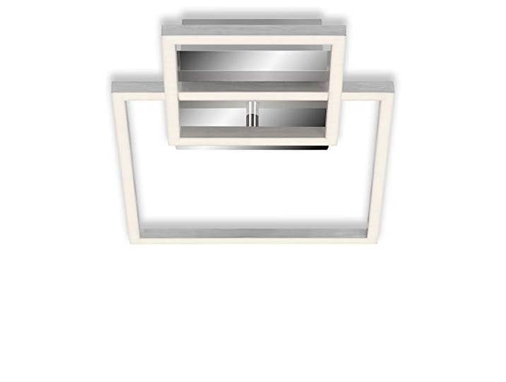 BRILONER Leuchten - Plafonnier\, lampe de plafond dimmable\, 1 module LED rotatif\, 19\,6 Watt\, 1.500 lumen\, 3.000 Kelvin\, chrome-aluminium\, 358x260x75mm (LxLxH) 3118-018\, Chrome-alu