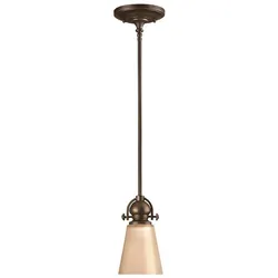 Pendelleuchte Deckenlampe Hängeleuchte Stahl Glas Bronze D 12,7cm Esszimmerlampe