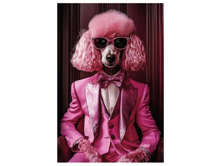 Glasbild Pink Pudel image LAND