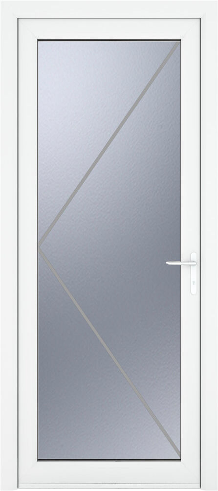 Crystal Direct Upvc Single Door White 209cm H x 92cm W x 7cm D