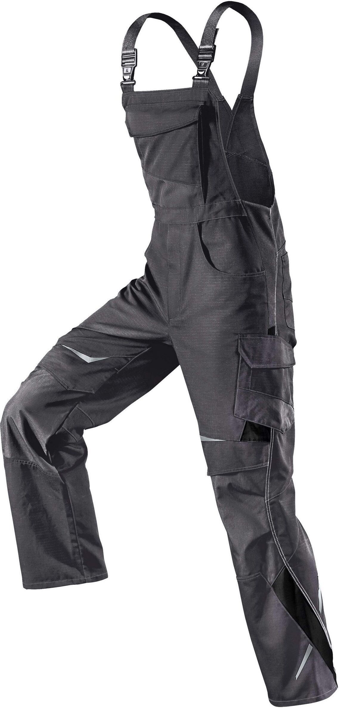 Latzhose KÜBLER "Pulsschlag", Damen, Gr. 54, EURO, grau (anthrazit, schwarz), Obermaterial: 100% Polyester PES., Hosen Latzhose