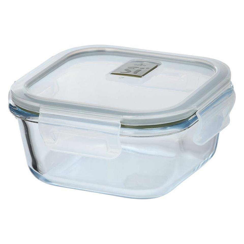San Ignacio Square airtight borosilicate glass lunch box, experto, 520 ml, 13.8 x 13.8 x 7 cm (68054753)