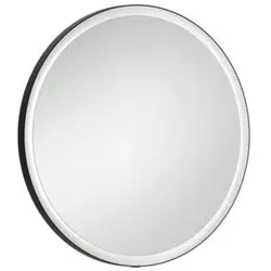 Laufen YVA Spiegel H4485100YV4501 rund, 750x40x750 mm, LED-Beleuchtung, Touchschalter, Ein/Aus/Dimmer, schwarz matt