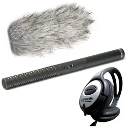 RØDE NTG-2 mit Deadcat Windschutz mit Kopfhörer, Mikrofon