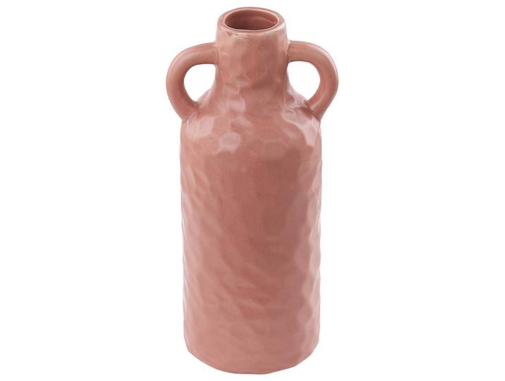 Beliani Blumenvase Porzellan rosa Drama, Rosa, Keramik, 24 cm, Dekoration, Vasen, Keramikvasen