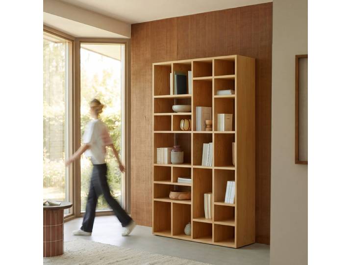 Hohes Bücherregal aus Eiche - Natur - Oak