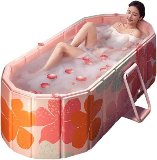 Famanu Faltbare Badewanne Tragbar Bad für Zuhause - Entspannung leicht gemacht - 120 cm Beige
