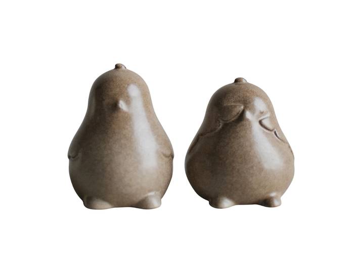 DBKD Décoration de Pâques Chubby chicken, Lot de 2 Beige