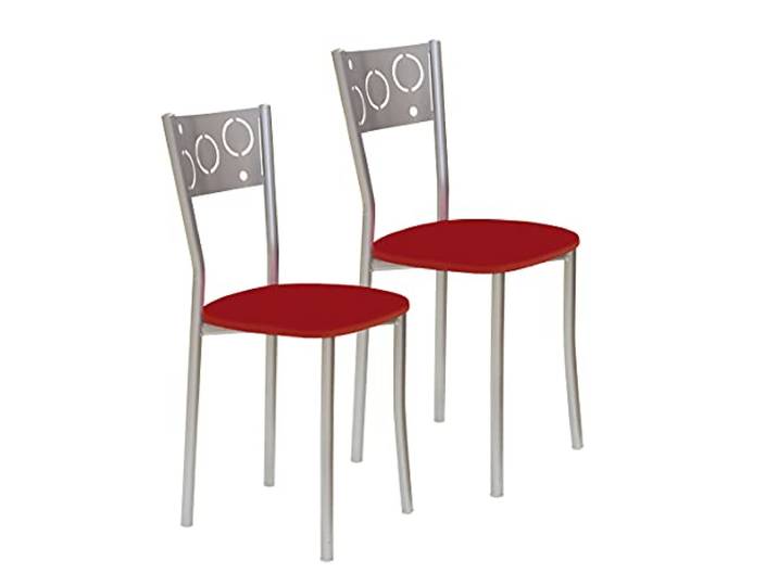 ASTIMESA SCPRRO 2 Küchenstühle, Metall, Rot, Sitzhöhe 45 cm