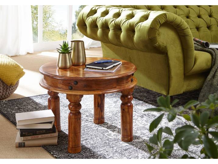 Couchtisch rund Akazie 60x60x45 honig lackiert OXFORD #0329