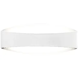 Zafferano Minimalistische LED-Wandleuchte "Bridge" aus mattweißem Aluminium, modernes Design, 24,5 cm, 7,2 W, 3000 K, hochwertige Innenbeleuchtung
