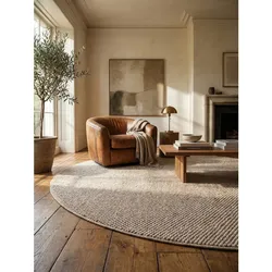 Flachgewebe-Teppich Berber-Tradition Beige 80x80 cm Uni meliert