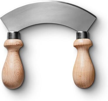 Classic Cuisine 5.6-inch Stainless Steel Mezzaluna Knife with Double Handles