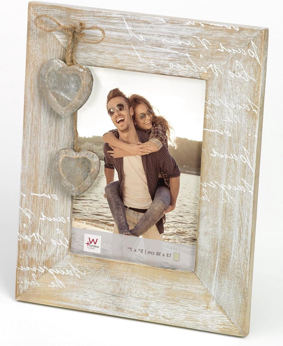 Houten Fotolijst Le Coeur met Hart Applicaties en Koord - Bruin - 13 x 18 cm