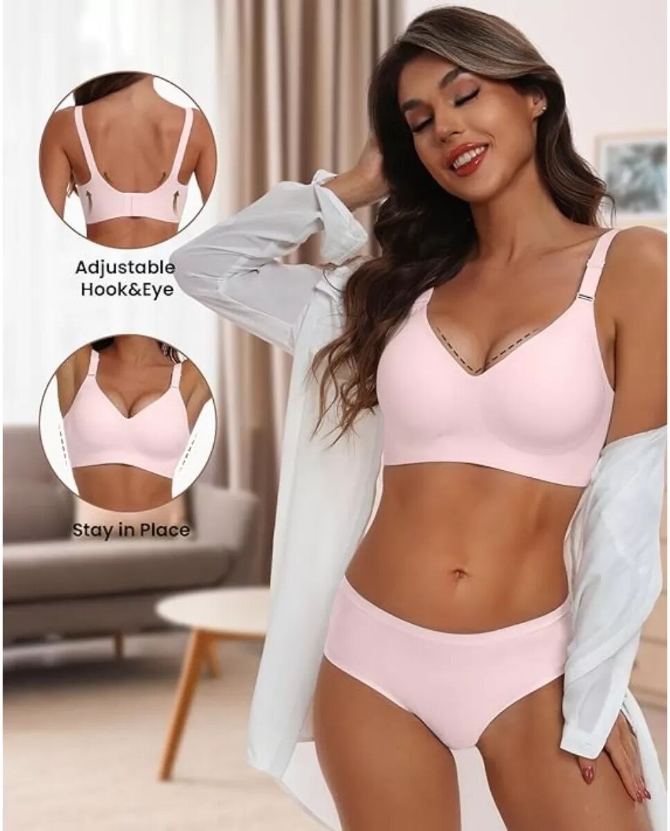 INF Kabelloser Lift-Up BH mit waschbarem Etikett - Größe XL Rosa