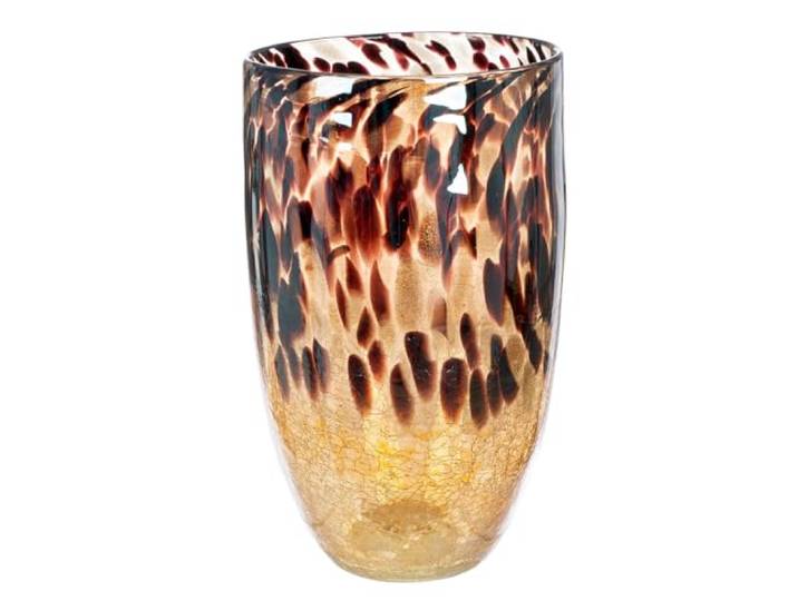 GILDE große Vase Glasvase Gross Standvase - Deko Vase für Pampasgras, Äste, Blumen – Herbstdeko Geschenk Weihnachten Geburtstag Hochzeitsgeschenk – Boden Vase groß handgefertig Höhe 29 cm