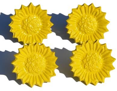 VIBHSA Napkin Rings Set of 12 (Yellow Sunflower, Antique)