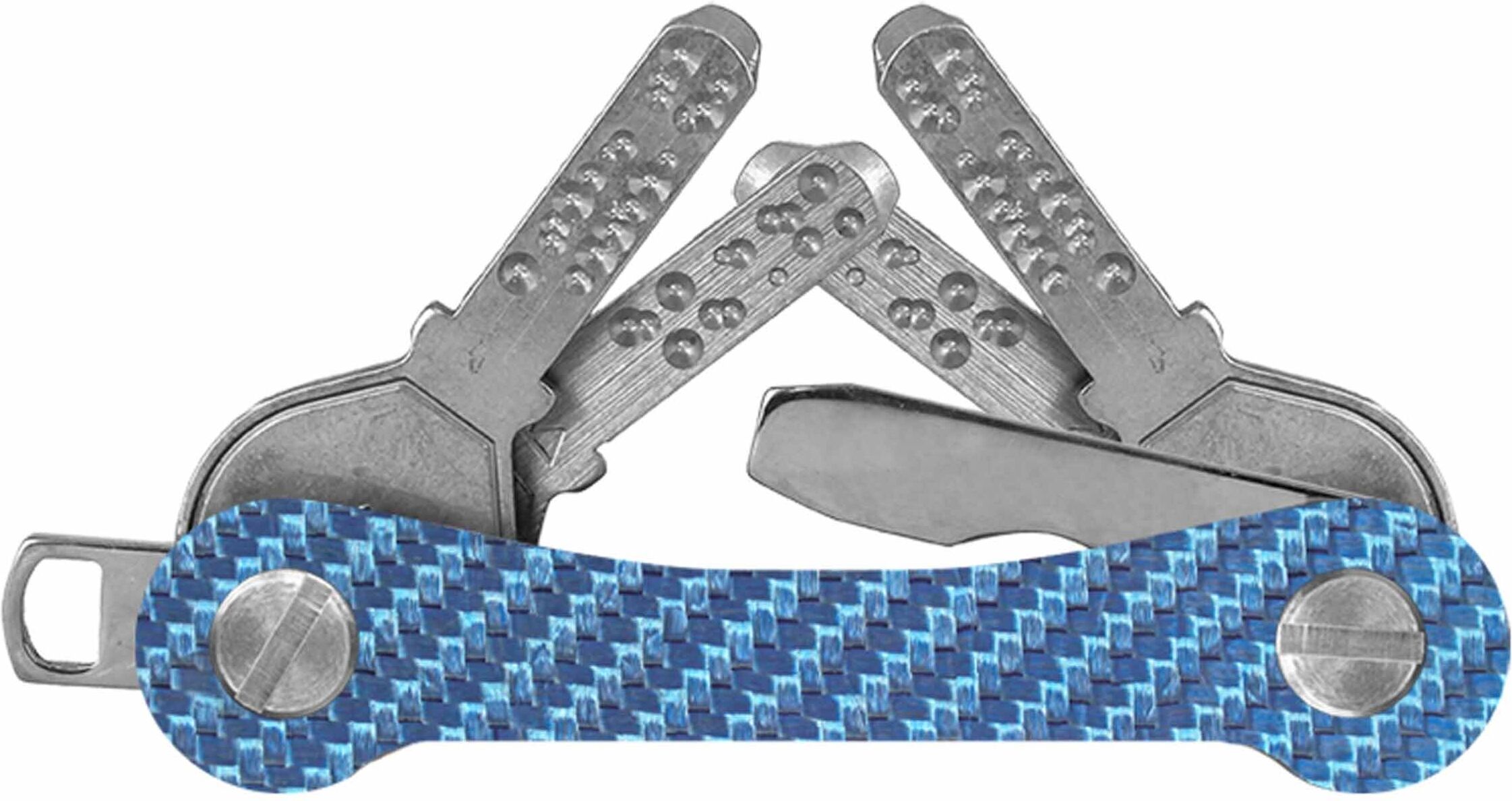 Schlüsselanhänger KEYCABINS "Carbon", Damen, blau (hellblau), Basic, Schlüsselanhänger Schlüsselanhänger, SWISS Made